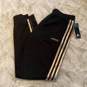 adidas Black and Gold Kids Sweatpants